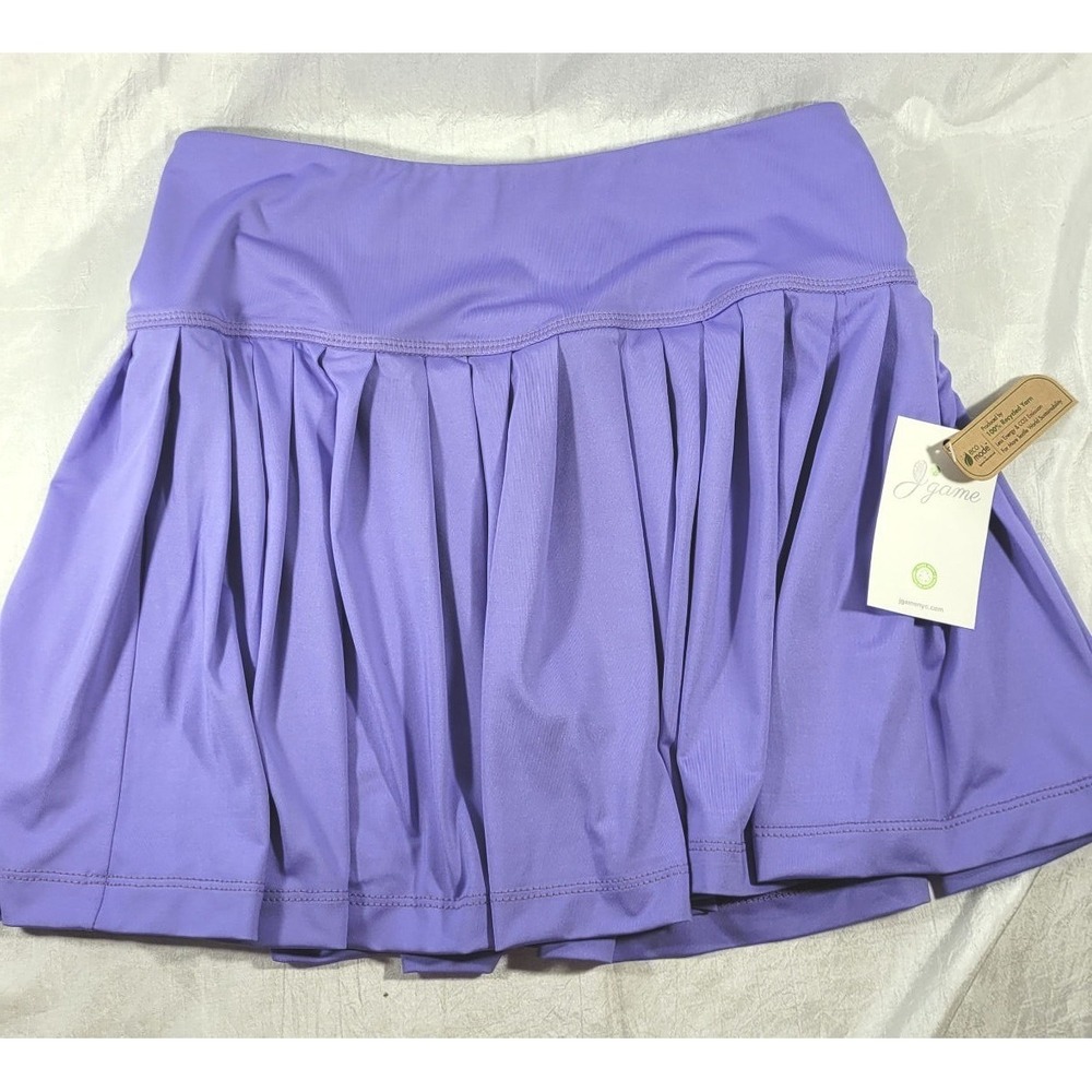 JGame Women's Pleated Tennis Skirt Skort w/ Built-in Shorts - Lavender - Small